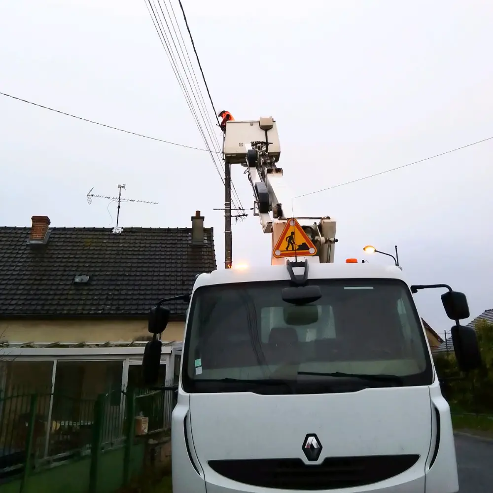 Eclairage public nacelle électricien Sézanne Epernay